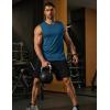 COOFANDY Mens Dry Fit Workout Tank Top Sleeveless Gym Muscle Shirt UPF 50+ Summer Running Athletic Tshirts(Denim Blue)