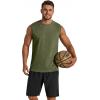 COOFANDY Men’s Sleeveless Shirts Cotton Workout Tank Tops Casual Muscle Washed T Shirt Summer Beach Tee Loose Fit(Army Green)