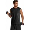 COOFANDY Men’s Sleeveless Shirts Cotton Workout Tank Tops Casual Muscle Washed T Shirt Summer Beach Tee Loose Fit(Black)