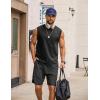 COOFANDY Men’s Sleeveless Shirts Cotton Workout Tank Tops Casual Muscle Washed T Shirt Summer Beach Tee Loose Fit(Black)