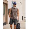 COOFANDY Men’s Sleeveless Shirts Cotton Workout Tank Tops Casual Muscle Washed T Shirt Summer Beach Tee Loose Fit(Brown)