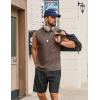 COOFANDY Men’s Sleeveless Shirts Cotton Workout Tank Tops Casual Muscle Washed T Shirt Summer Beach Tee Loose Fit(Brown)