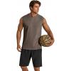 COOFANDY Men’s Sleeveless Shirts Cotton Workout Tank Tops Casual Muscle Washed T Shirt Summer Beach Tee Loose Fit(Brown)