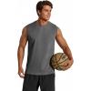 COOFANDY Men’s Sleeveless Shirts Cotton Workout Tank Tops Casual Muscle Washed T Shirt Summer Beach Tee Loose Fit(Dark Gray)
