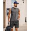 COOFANDY Men’s Sleeveless Shirts Cotton Workout Tank Tops Casual Muscle Washed T Shirt Summer Beach Tee Loose Fit(Dark Gray)