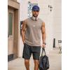 COOFANDY Men’s Sleeveless Shirts Cotton Workout Tank Tops Casual Muscle Washed T Shirt Summer Beach Tee Loose Fit(Khaki)