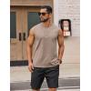 COOFANDY Men’s Sleeveless Shirts Cotton Workout Tank Tops Casual Muscle Washed T Shirt Summer Beach Tee Loose Fit(Khaki)