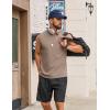 COOFANDY Men’s Sleeveless Shirts Cotton Workout Tank Tops Casual Muscle Washed T Shirt Summer Beach Tee Loose Fit(Khaki)