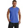 COOFANDY Men’s Sleeveless Shirts Cotton Workout Tank Tops Casual Muscle Washed T Shirt Summer Beach Tee Loose Fit(Light Blue)