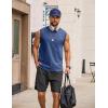 COOFANDY Men’s Sleeveless Shirts Cotton Workout Tank Tops Casual Muscle Washed T Shirt Summer Beach Tee Loose Fit(Navy Blue)