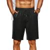 COOFANDY Men’s Beach Shorts 9″ Elastic Waist Drawstring Shorts Lightweight Regular Fit Casual Summer Shorts(A_black)