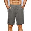 COOFANDY Men’s Beach Shorts 9″ Elastic Waist Drawstring Shorts Lightweight Regular Fit Casual Summer Shorts(Grey)
