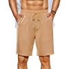 COOFANDY Men’s Beach Shorts 9″ Elastic Waist Drawstring Shorts Lightweight Regular Fit Casual Summer Shorts(Light Brown)