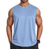 COOFANDY Men’s Sleeveless Shirt Quick Dry Workout Tank Top Gym Muscle T Shirts Sport Athletic Tanks Moisture Wicking(Light Blue)