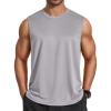 COOFANDY Men’s Sleeveless Shirt Quick Dry Workout Tank Top Gym Muscle T Shirts Sport Athletic Tanks Moisture Wicking(Light Gray)