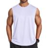 COOFANDY Men’s Sleeveless Shirt Quick Dry Workout Tank Top Gym Muscle T Shirts Sport Athletic Tanks Moisture Wicking(White)
