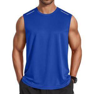COOFANDY Men’s Sleeveless Shirt Quick Dry Workout Tank Top Gym Muscle T Shirts Sport Athletic Tanks Moisture Wicking(Blue)