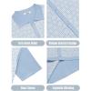 COOFANDY Men’s 2 Piece Outfit Vintage Short Sleeve Button Down Knit Polo Shirts Casual Beach Shorts Sets(Blue & White)