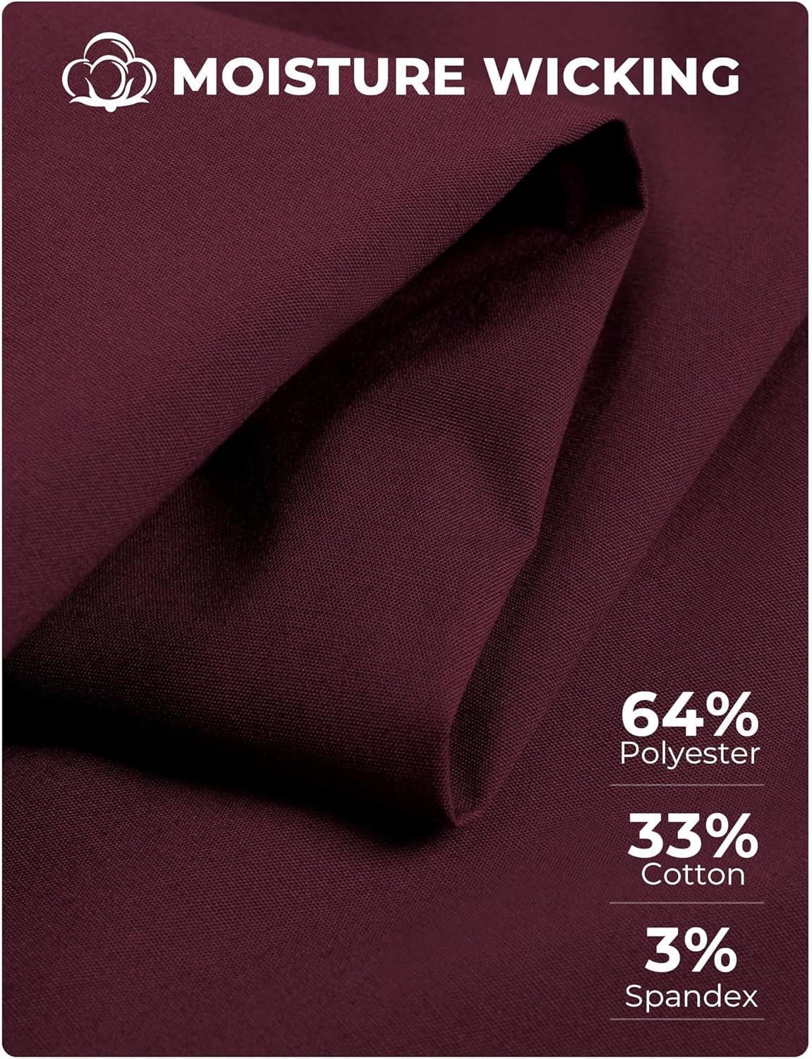 imageCOOFANDY Mens Dress Shirts Long Sleeve Poplin Formal Shirt Casual Button Down ShirtsDeep Red