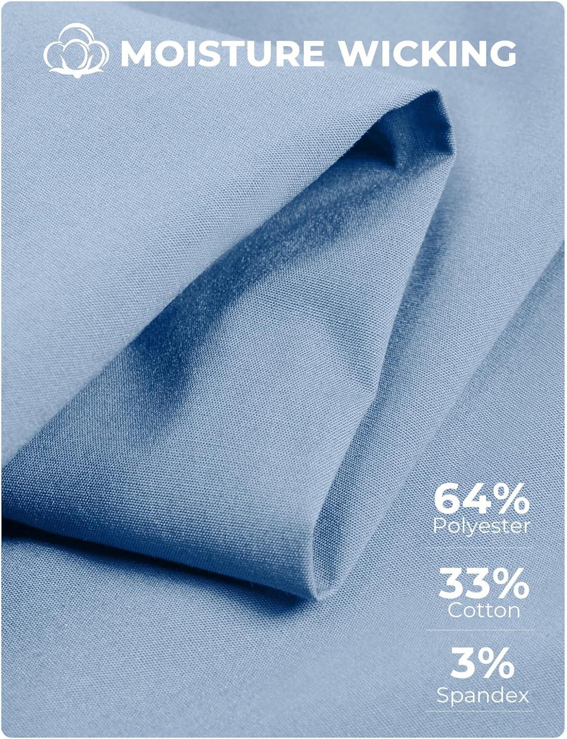 imageCOOFANDY Mens Dress Shirts Long Sleeve Poplin Formal Shirt Casual Button Down ShirtsLight Blue