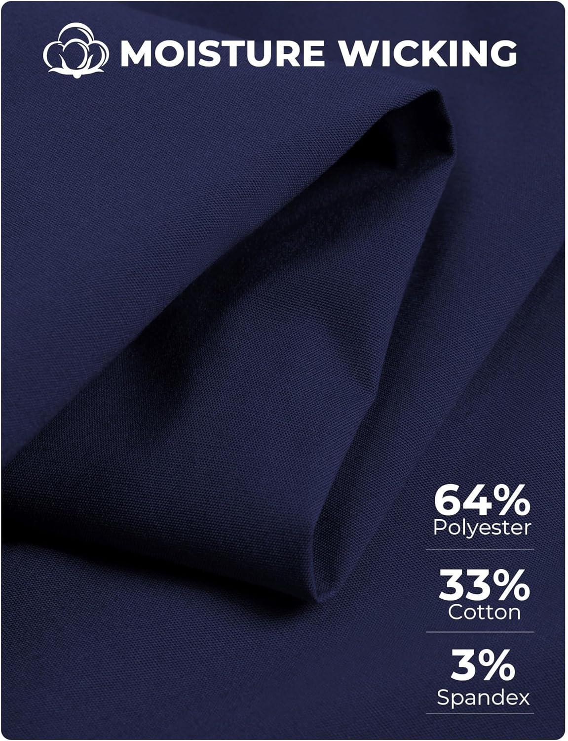 imageCOOFANDY Mens Dress Shirts Long Sleeve Poplin Formal Shirt Casual Button Down ShirtsNavy Blue