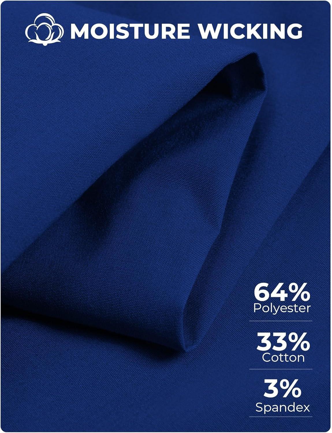 imageCOOFANDY Mens Dress Shirts Long Sleeve Poplin Formal Shirt Casual Button Down ShirtsRoyal Azure