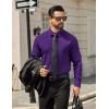 COOFANDY Mens Dress Shirts Long Sleeve Poplin Formal Shirt Casual Button Down Shirts(Purple)