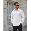 COOFANDY Mens Dress Shirts Long Sleeve Poplin Formal Shirt Casual Button Down Shirts(White)