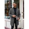 COOFANDY Mens Wool Blend Coat Winter Trench Coats Notched Lapel Collar Single Breasted Overcoat Classic Peacoat With Pockets(1black Plaid)