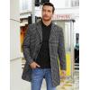 COOFANDY Mens Wool Blend Coat Winter Trench Coats Notched Lapel Collar Single Breasted Overcoat Classic Peacoat With Pockets(1black Plaid)