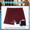 COOFANDY Men Swim Trunk with Compression Liner 2 in 1 Swimwear Bathing Suit Quick Dry Board Short(Dark Red)