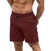 COOFANDY Men Swim Trunk with Compression Liner 2 in 1 Swimwear Bathing Suit Quick Dry Board Short(Dark Red)