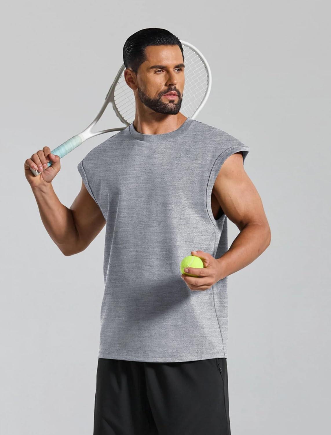 imageCOOFANDY Mens Workout Tank Tops Summer Sleeveless Tee Shirts Casual Stylish Gym Muscle Shirt Loose Fit for BasketballLight Grey