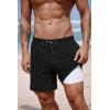 COOFANDY 2 in 1 Mens Swim Trunks 7 Inch Quick Dry Board Shorts Beach Swim Shorts Bathing Suit with Compression Liner(Black)