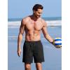 COOFANDY 2 in 1 Mens Swim Trunks 7 Inch Quick Dry Board Shorts Beach Swim Shorts Bathing Suit with Compression Liner(Black)