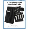 COOFANDY 2 in 1 Mens Swim Trunks 7 Inch Quick Dry Board Shorts Beach Swim Shorts Bathing Suit with Compression Liner(Black American Flag)