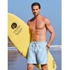 COOFANDY 2 in 1 Mens Swim Trunks 7 Inch Quick Dry Board Shorts Beach Swim Shorts Bathing Suit with Compression Liner(Blue Stripe)