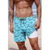 COOFANDY 2 in 1 Mens Swim Trunks 7 Inch Quick Dry Board Shorts Beach Swim Shorts Bathing Suit with Compression Liner(Blue Whale)