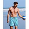 COOFANDY 2 in 1 Mens Swim Trunks 7 Inch Quick Dry Board Shorts Beach Swim Shorts Bathing Suit with Compression Liner(Blue Whale)