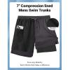 COOFANDY 2 in 1 Mens Swim Trunks 7 Inch Quick Dry Board Shorts Beach Swim Shorts Bathing Suit with Compression Liner(Dark Gray)