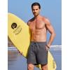COOFANDY 2 in 1 Mens Swim Trunks 7 Inch Quick Dry Board Shorts Beach Swim Shorts Bathing Suit with Compression Liner(Dark Gray)