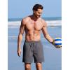 COOFANDY 2 in 1 Mens Swim Trunks 7 Inch Quick Dry Board Shorts Beach Swim Shorts Bathing Suit with Compression Liner(Dark Gray)