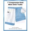 COOFANDY 2 in 1 Mens Swim Trunks 7 Inch Quick Dry Board Shorts Beach Swim Shorts Bathing Suit with Compression Liner(Light Blue)