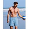 COOFANDY 2 in 1 Mens Swim Trunks 7 Inch Quick Dry Board Shorts Beach Swim Shorts Bathing Suit with Compression Liner(Light Blue)