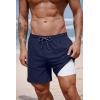 COOFANDY 2 in 1 Mens Swim Trunks 7 Inch Quick Dry Board Shorts Beach Swim Shorts Bathing Suit with Compression Liner(Navy Bule)