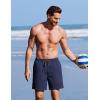 COOFANDY 2 in 1 Mens Swim Trunks 7 Inch Quick Dry Board Shorts Beach Swim Shorts Bathing Suit with Compression Liner(Navy Bule)