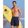 COOFANDY 2 in 1 Mens Swim Trunks 7 Inch Quick Dry Board Shorts Beach Swim Shorts Bathing Suit with Compression Liner(Navy Bule)