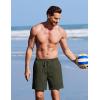 COOFANDY 2 in 1 Mens Swim Trunks 7 Inch Quick Dry Board Shorts Beach Swim Shorts Bathing Suit with Compression Liner(Olive Green)