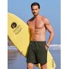 COOFANDY 2 in 1 Mens Swim Trunks 7 Inch Quick Dry Board Shorts Beach Swim Shorts Bathing Suit with Compression Liner(Olive Green)