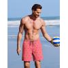 COOFANDY 2 in 1 Mens Swim Trunks 7 Inch Quick Dry Board Shorts Beach Swim Shorts Bathing Suit with Compression Liner(Pink Anchor)